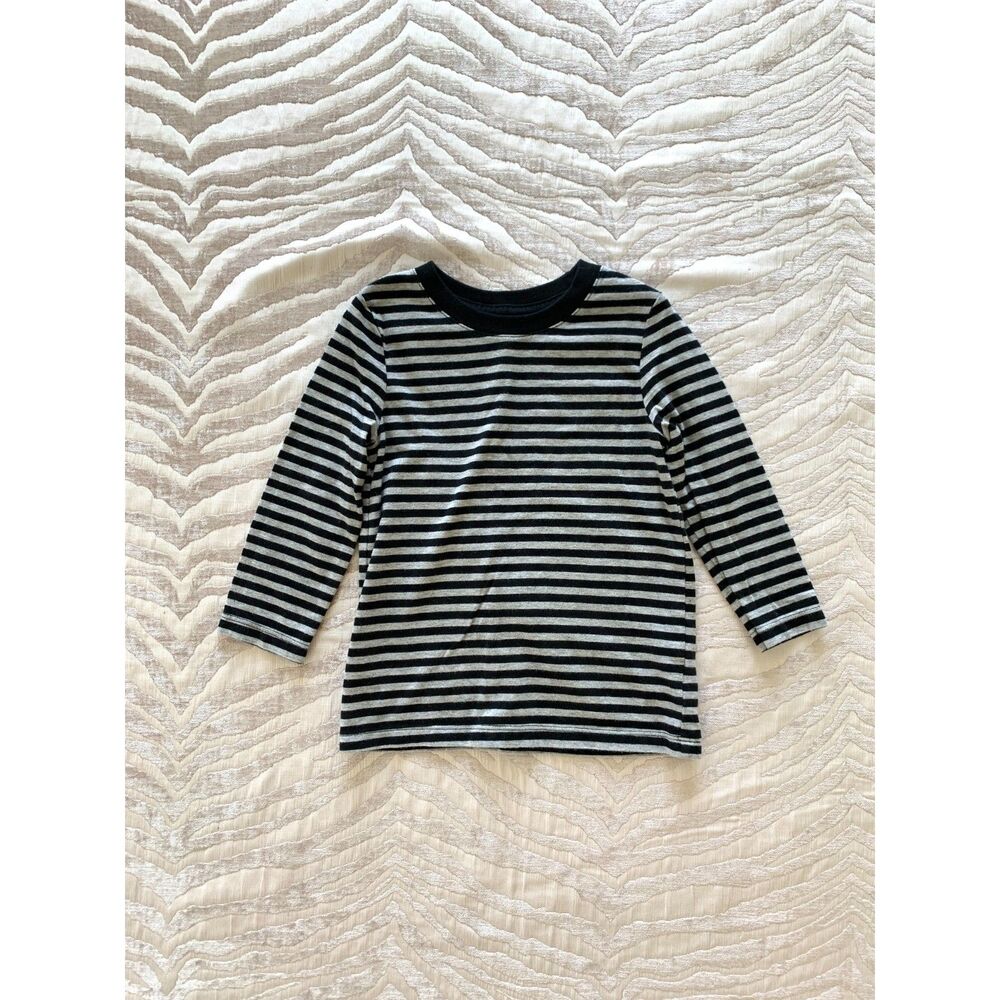 Toddler Girls Cat & Jack Black & Gray Striped Long Sleeve Shirt